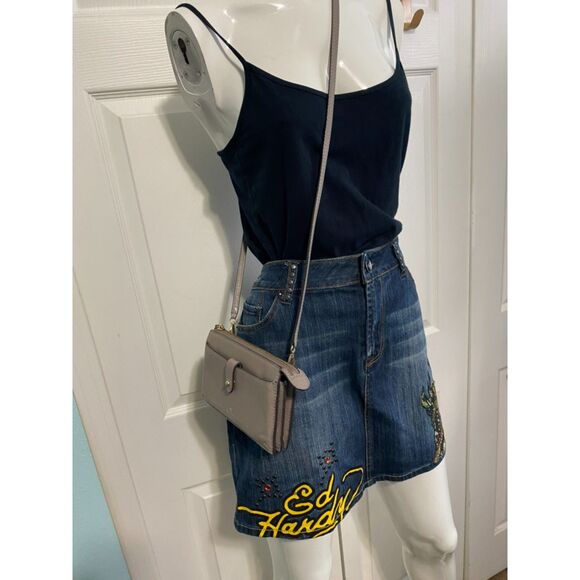 Kate Spade Jackson Crossbody Bag Slate Gray Pebbled Leather Wallet Clutch - Picture 12 of 12